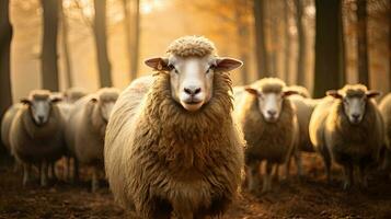 retrato lanoso ovelha dentro a Fazenda ai generativo foto