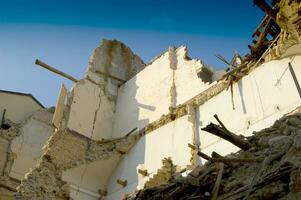 particular fotografado del terremoto uma l'aquila e jantar foto