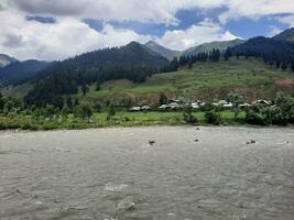 cênico Visão do a natural beleza do tao bunda, Neelum vale, caxemira. tao bunda é famoso para Está exuberante verde árvores e natural beleza. foto