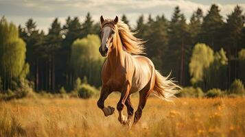retrato cavalo dentro a Fazenda com luz exposição ai generativo foto