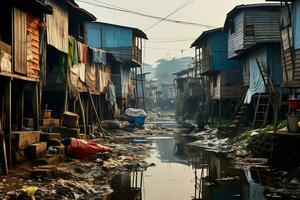 ai generativo fotos a partir de favela assentamentos representando econômico desigual