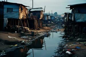 ai generativo fotos a partir de favela assentamentos representando econômico desigual