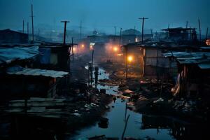 ai generativo fotos a partir de favela assentamentos representando econômico desigual