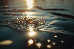 água com espumante fresco radiante reflexões. generativo ai foto