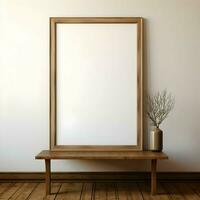 em branco cenário quadro, Armação em parquet chão. minimalismo. ai generativo foto