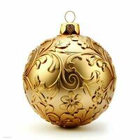 ouro Natal ornamento. alta resolução. ai generativo foto