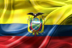bandeira do equador - bandeira de tecido acenando realista foto