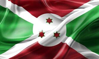 bandeira do burundi - bandeira de tecido acenando realista foto