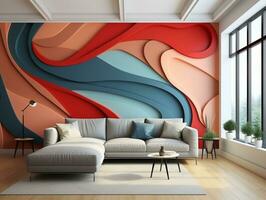 abstrato desatado padronizar geométrico forma lustroso e moderno interior gráfico padronizar para uma vivo quarto sotaque parede generativo ai foto