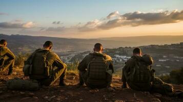 Israel tropas às a fronteira foto