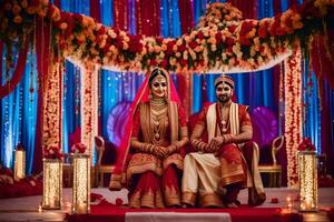 uma Casamento dentro Mumbai. gerado por IA foto