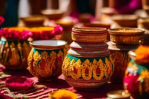 indiano Casamento decoração Ideias. gerado por IA foto