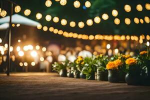 uma Casamento cerimônia com velas e flores gerado por IA foto