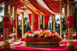 Casamento mandato dentro Índia. gerado por IA foto