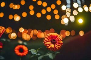 laranja flores dentro frente do uma iluminado fundo. gerado por IA foto