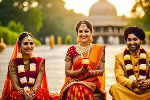 indiano Casamento dentro Bangalore. gerado por IA foto