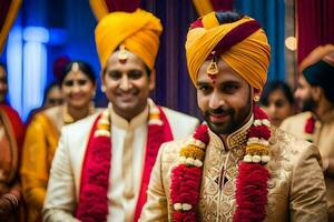 indiano Casamento cerimônia dentro Índia. gerado por IA foto