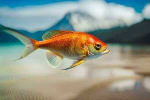 uma peixe é natação dentro a oceano. gerado por IA foto