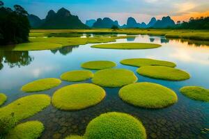 a li rio dentro China. gerado por IA foto