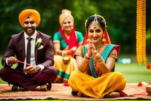 indiano Casamento dentro Délhi. gerado por IA foto