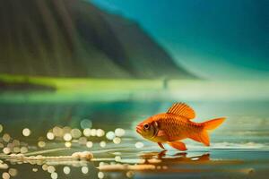 peixinho dentro a água, água, peixe, hd papel de parede. gerado por IA foto