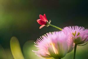 uma Rosa flor com uma verde fundo. gerado por IA foto