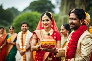 indiano Casamento dentro Bangalore. gerado por IA foto