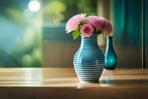 foto papel de parede flores, a sol, a janela, a vaso, a vaso, o. gerado por IA
