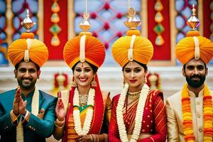 indiano Casamento cerimônia dentro Bangalore. gerado por IA foto