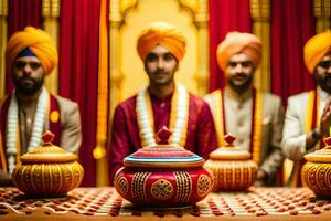 indiano Casamento cerimônia dentro Novo Iorque cidade. gerado por IA foto