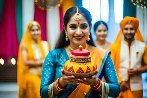 indiano Casamento fotografia dentro Délhi. gerado por IA foto