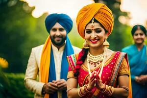 indiano Casamento dentro Londres. gerado por IA foto