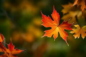 outono folhas em uma árvore. gerado por IA foto