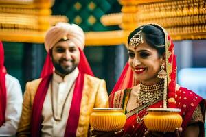 indiano Casamento fotografia dentro Délhi. gerado por IA foto