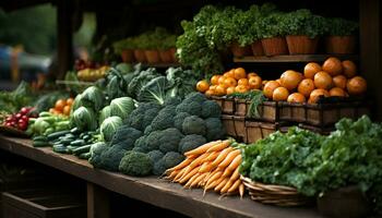 frescor, comida, vegetal, orgânico, saudável comendo, fruta, cesta, agricultura, variação, natureza gerado de ai foto