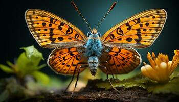 vibrante borboleta dentro natureza, exibindo elegância e beleza dentro voar gerado de ai foto