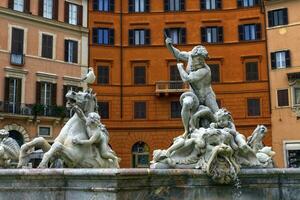 fontana del nettuno, fonte do Netuno, praça navona, Roma, Itália foto