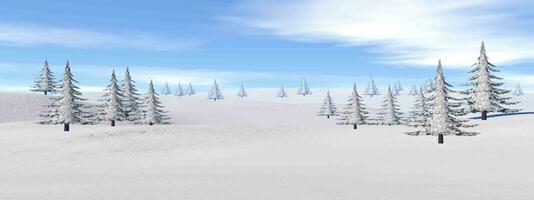 inverno panorama dentro a montanha - 3d render foto