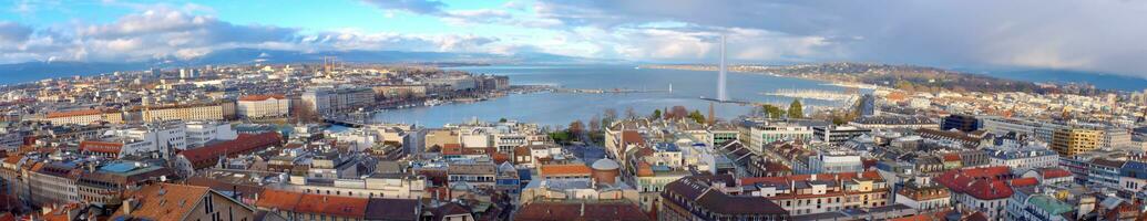 Genebra cidade panorama, Suíça, hdr foto