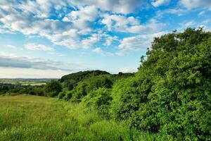 a maioria lindo britânico campo panorama às apontador badalos vale do Inglaterra Luton, Reino Unido. imagem estava capturado em Junho 24, 2023 foto