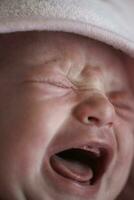 bebê recém-nascido chorando e gritando foto