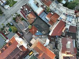 Istambul, peru. Sultanahmet área com a azul mesquita e a hagia Sofia com uma dourado chifre e bósforo ponte dentro a fundo às nascer do sol. foto