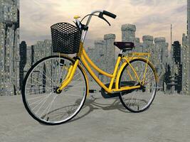 cidade bicicleta - 3d render foto
