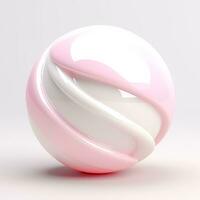 cubo hipnotizante espiral volta com sutil ondas e elegante contornos dentro Rosa e branco , 3d render foto