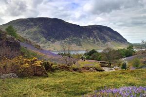 turistas e os sinos azuis de Rannerdale foto