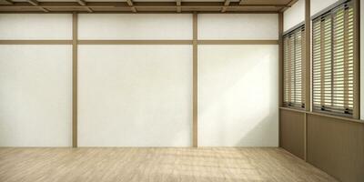 esvaziar quarto, limpo japonês minimalista quarto interior foto