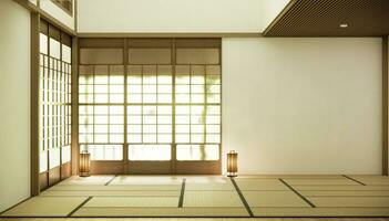 Nihon quarto Projeto interior com porta papel e parede quarto japonês estilo. foto