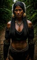 foto do selvagem bárbaro tribal com armaduras , generativo ai