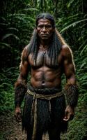 foto do selvagem bárbaro tribal com armaduras , generativo ai