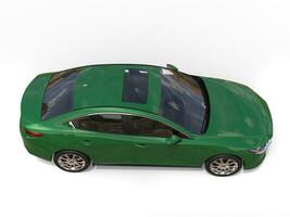 floresta verde Mazda 3 2019 - 2022 modelo - topo baixa Visão - 3d ilustração - isolado em branco fundo foto